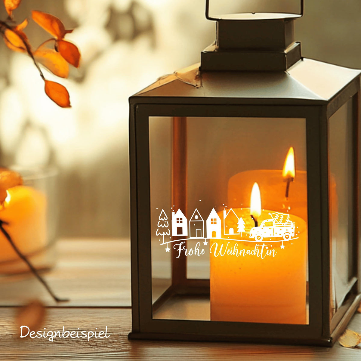 Fensteraufkleber Frohe Weihnachten Szene Weihnachten Fensterbild Diy Aufkleber Advent Fenstersticker  Dekoration 3 Größen plus XXL 2 Farben