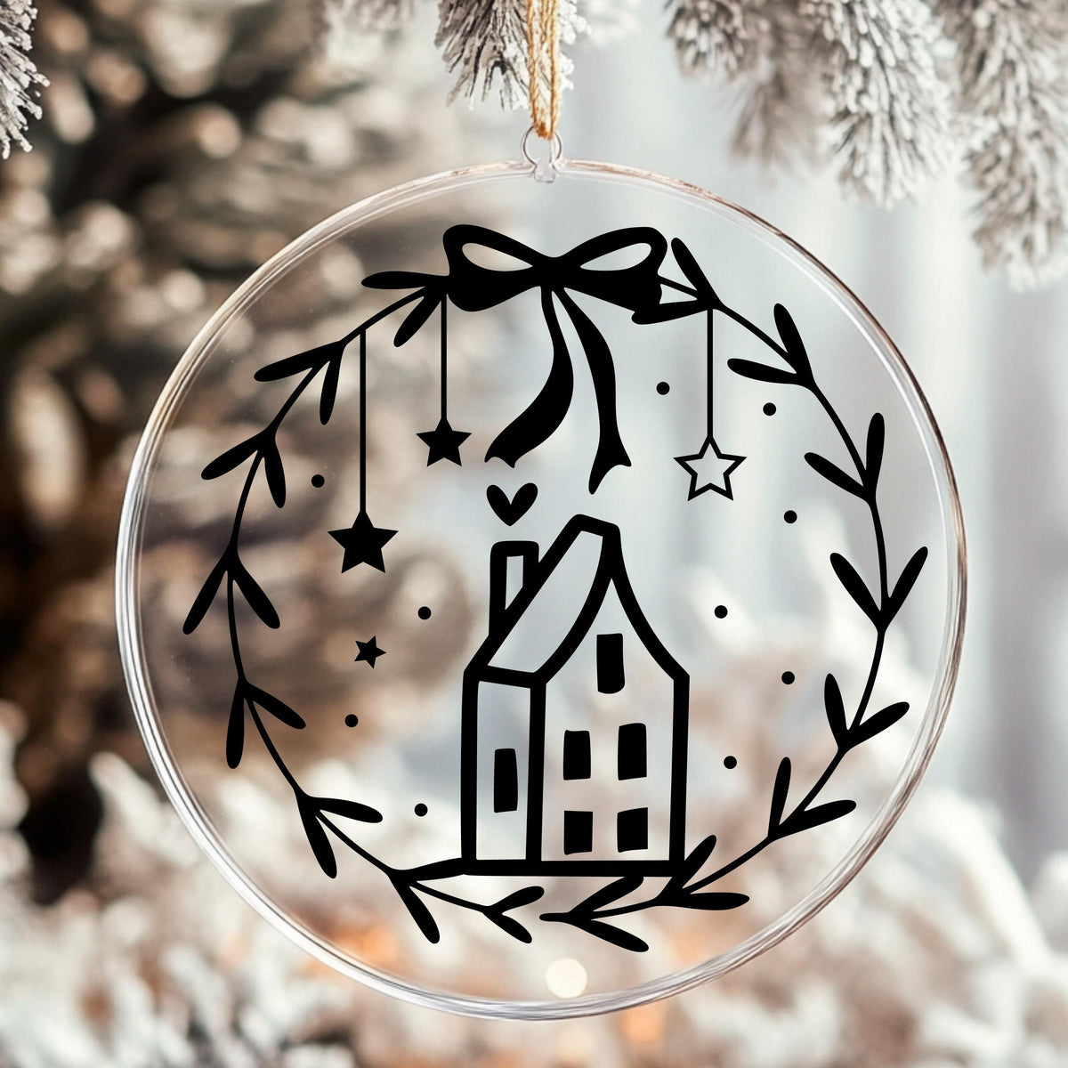Weihnachtsfensterbild minimalistisch Häuschen Weihnachten Fensterbild Weihnachtsdekoration Sticker Skandi Deko 2 Farben 3 Größen Aufkleber