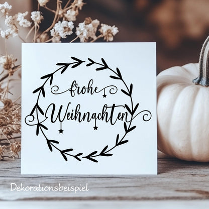 Fensteraufkleber Frohe Weihnachten Kranz Fensterbild Aufkleber Fenstersticker Weihnachtsfensterbild Kranz Stil Minimalistisch Skandinavisch