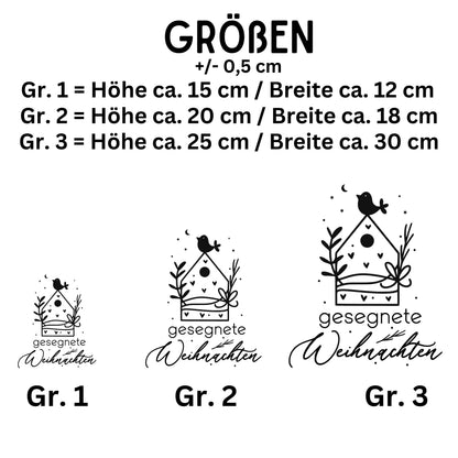 Fensteraufkleber gesegnete Weihnachten Häuschen Fensterbild Aufkleber Fenstersticker Winterfensterbild Minimalistische Jahreszeiten Deko