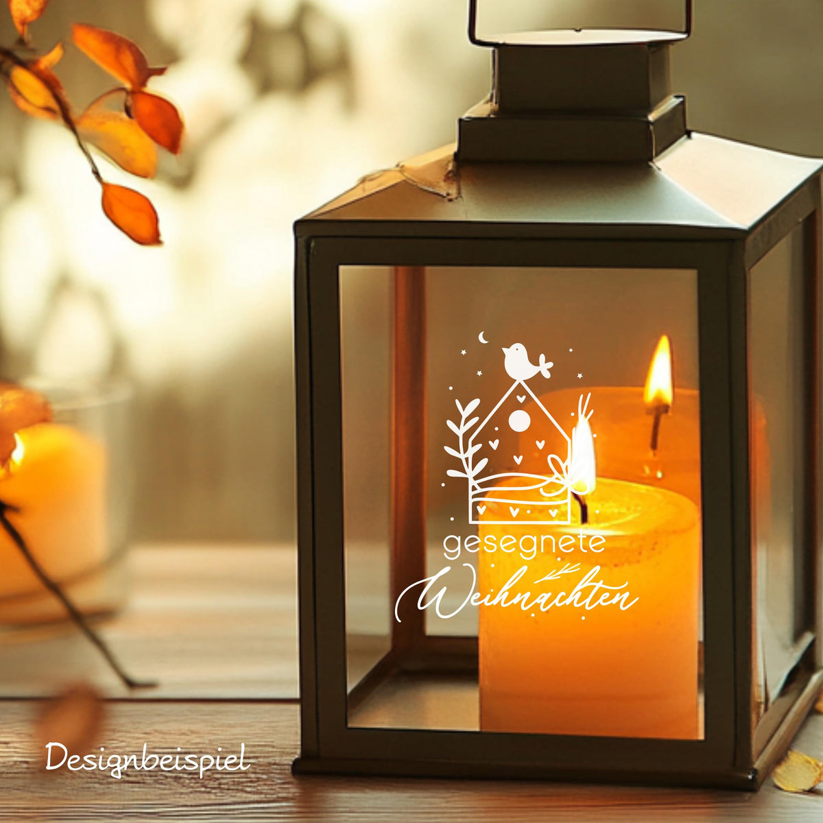 Fensteraufkleber gesegnete Weihnachten Häuschen Fensterbild Aufkleber Fenstersticker Winterfensterbild Minimalistische Jahreszeiten Deko