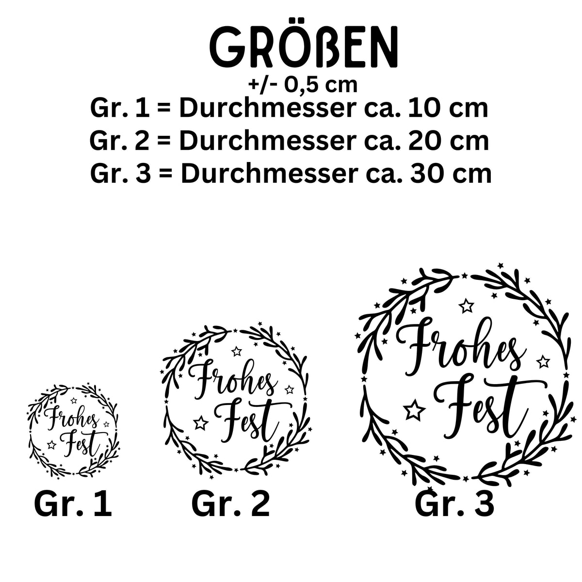 Fensterbild Weihnachtskranz Frohes Fest Weihnachten minimalistische Weihnachtsdekoration Sticker Adventsdeko 2 Farben 3 Größen Diy Aufkleber