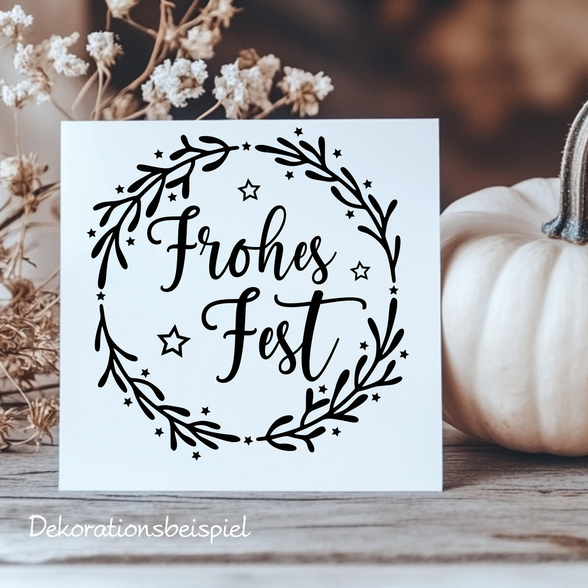 Fensterbild Weihnachtskranz Frohes Fest Weihnachten minimalistische Weihnachtsdekoration Sticker Adventsdeko 2 Farben 3 Größen Diy Aufkleber