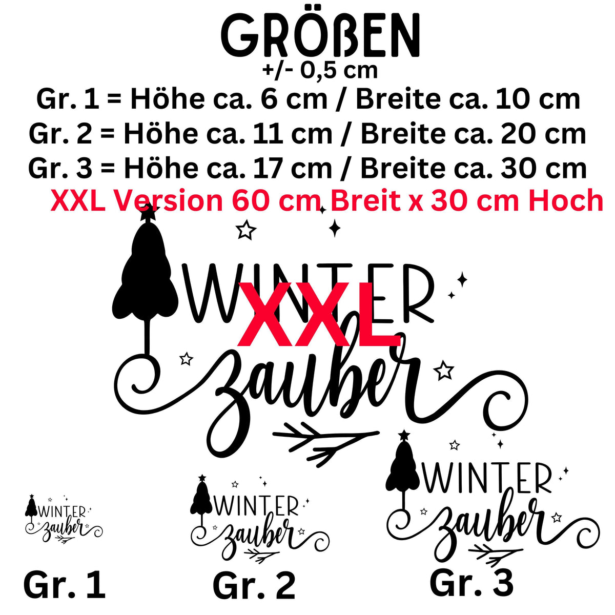 Fensteraufkleber Winterzauber Fensterbild Aufkleber Fenstersticker Jahreszeiten Weihnachten Advent Winter Deko 3 Größen plus XXL 2 Farben
