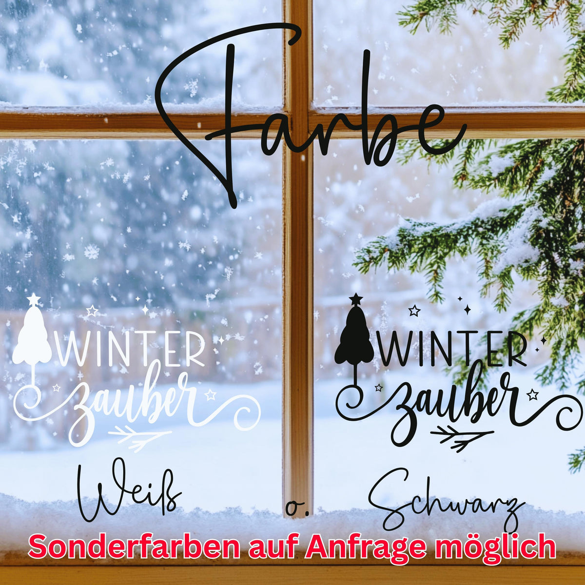 Fensteraufkleber Winterzauber Fensterbild Aufkleber Fenstersticker Jahreszeiten Weihnachten Advent Winter Deko 3 Größen plus XXL 2 Farben