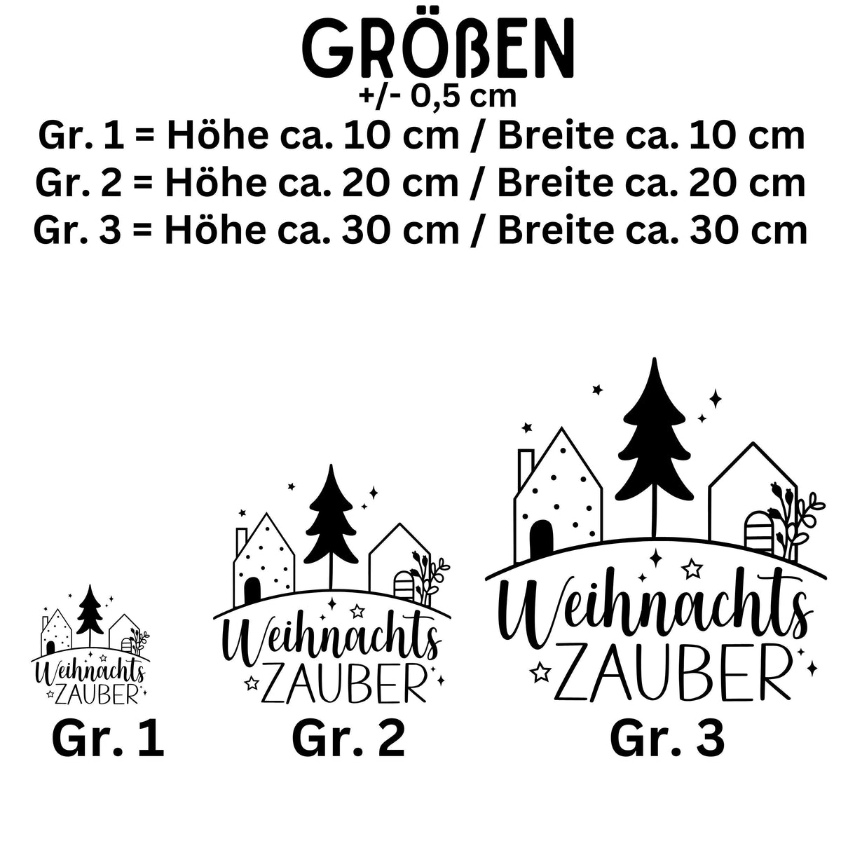Weihnachtsfensterbild Häuser minimalistisch Weihnachten Fensterbild Weihnachtsdeko Sticker Weihnachtszauber in 2 Farben 3 Größen Aufkleber