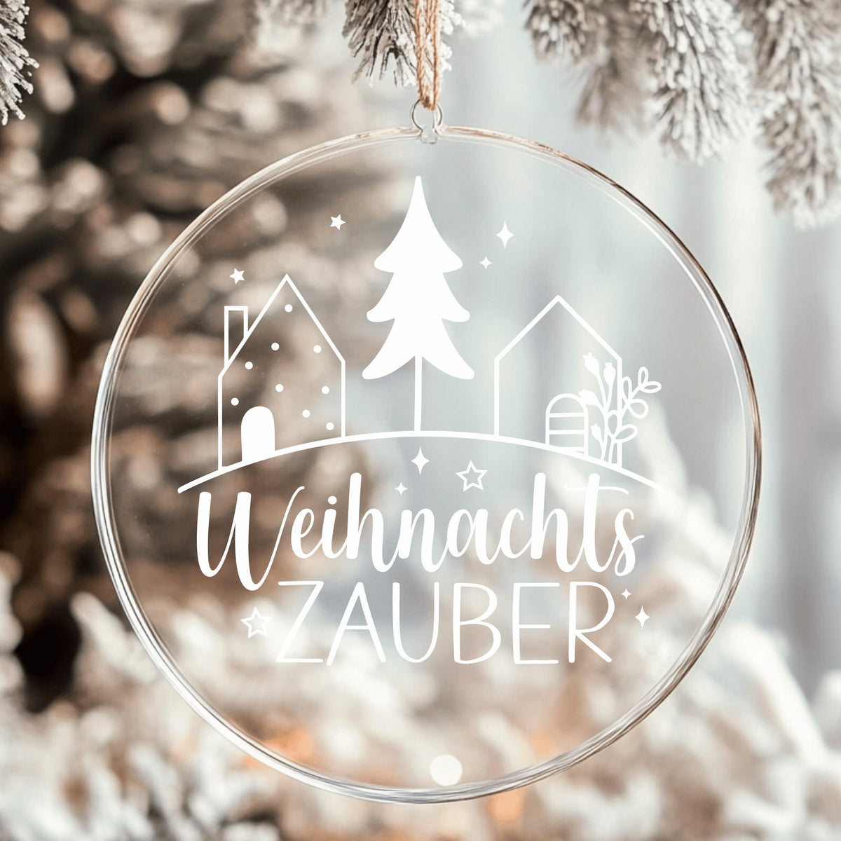 Weihnachtsfensterbild Häuser minimalistisch Weihnachten Fensterbild Weihnachtsdeko Sticker Weihnachtszauber in 2 Farben 3 Größen Aufkleber