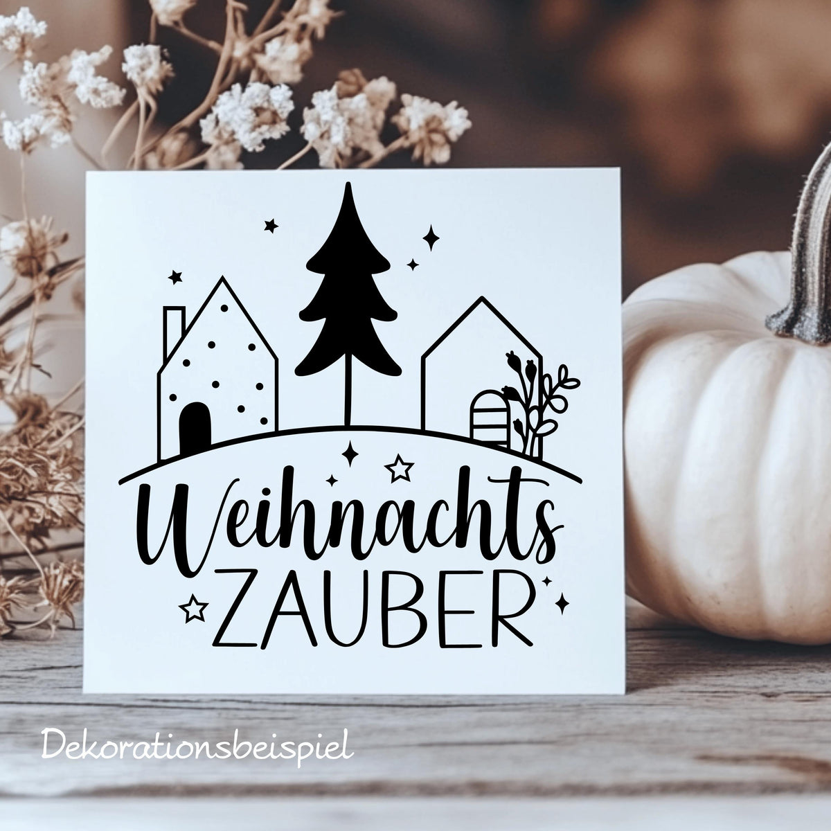 Weihnachtsfensterbild Häuser minimalistisch Weihnachten Fensterbild Weihnachtsdeko Sticker Weihnachtszauber in 2 Farben 3 Größen Aufkleber
