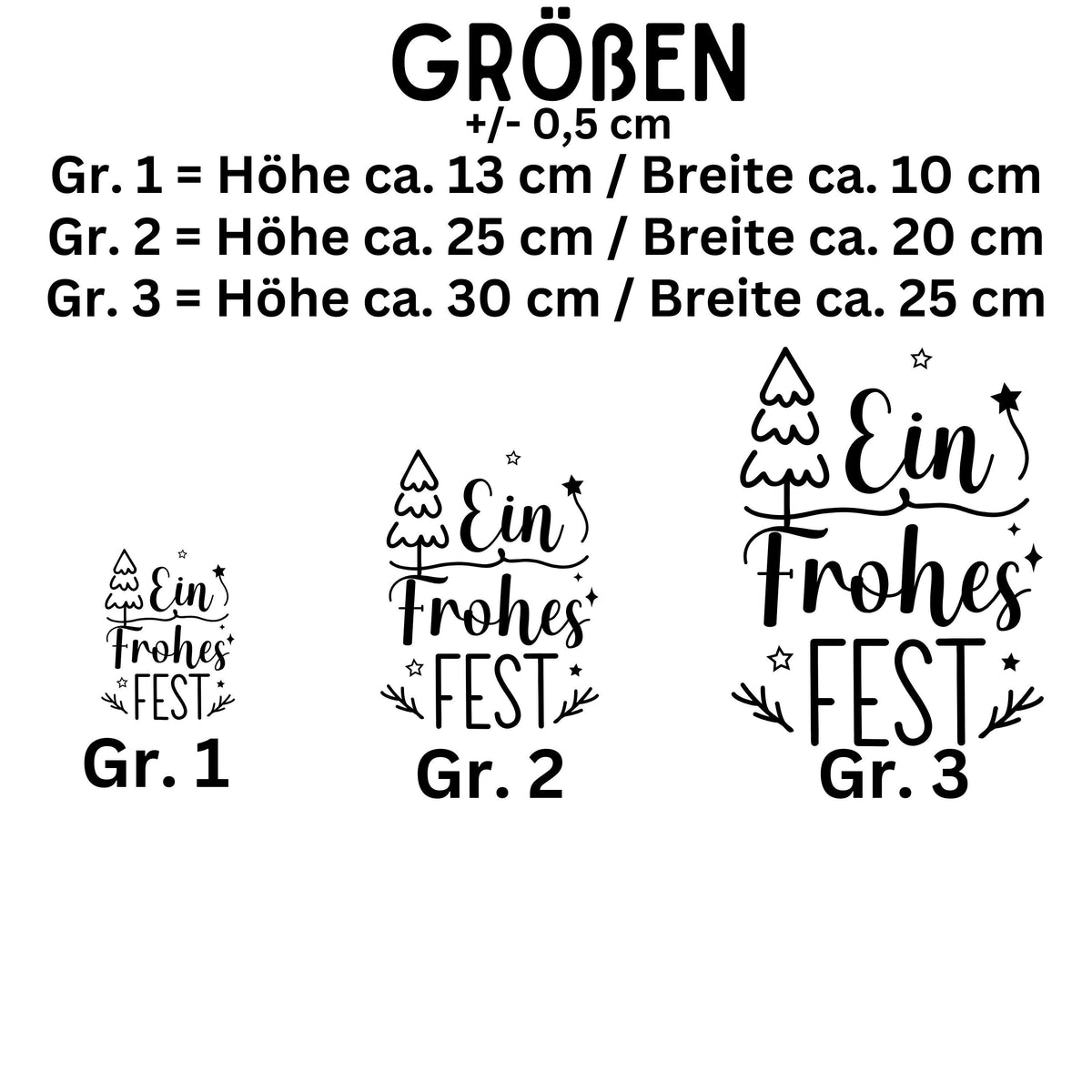 Weihnachtsfensterbild Fensteraufkleber Ein frohes Fest Weihnachten Fensterbild Aufkleber Winter Advent Jahreszeiten Deko 2 Farben 3 Größen