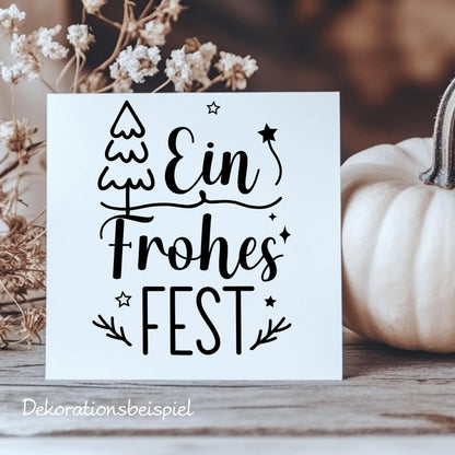 Weihnachtsfensterbild Fensteraufkleber Ein frohes Fest Weihnachten Fensterbild Aufkleber Winter Advent Jahreszeiten Deko 2 Farben 3 Größen