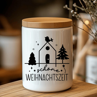 Fensteraufkleber schöne Weihnachtszeit Vogel Häuschen Weihnachten Fensterbild Aufkleber Fenstersticker Winter Deko in 2 Farben 3 Größen