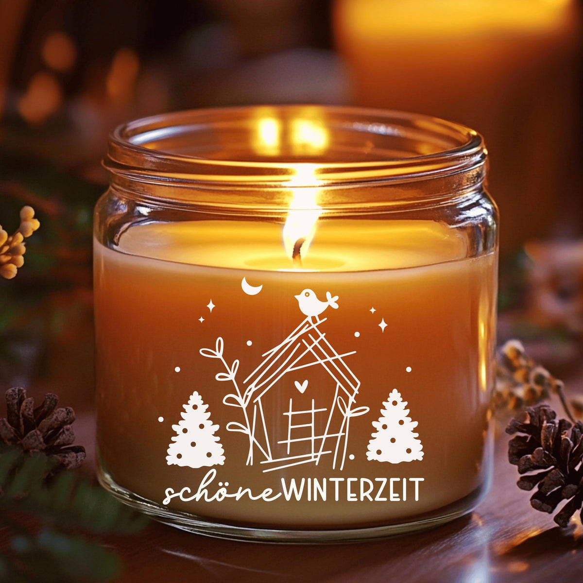 Fensteraufkleber schöne Winterzeit Häuschen Weihnachten Fensterbild Aufkleber Fenstersticker Winter Jahreszeiten Deko 2 Farben 3 Größen