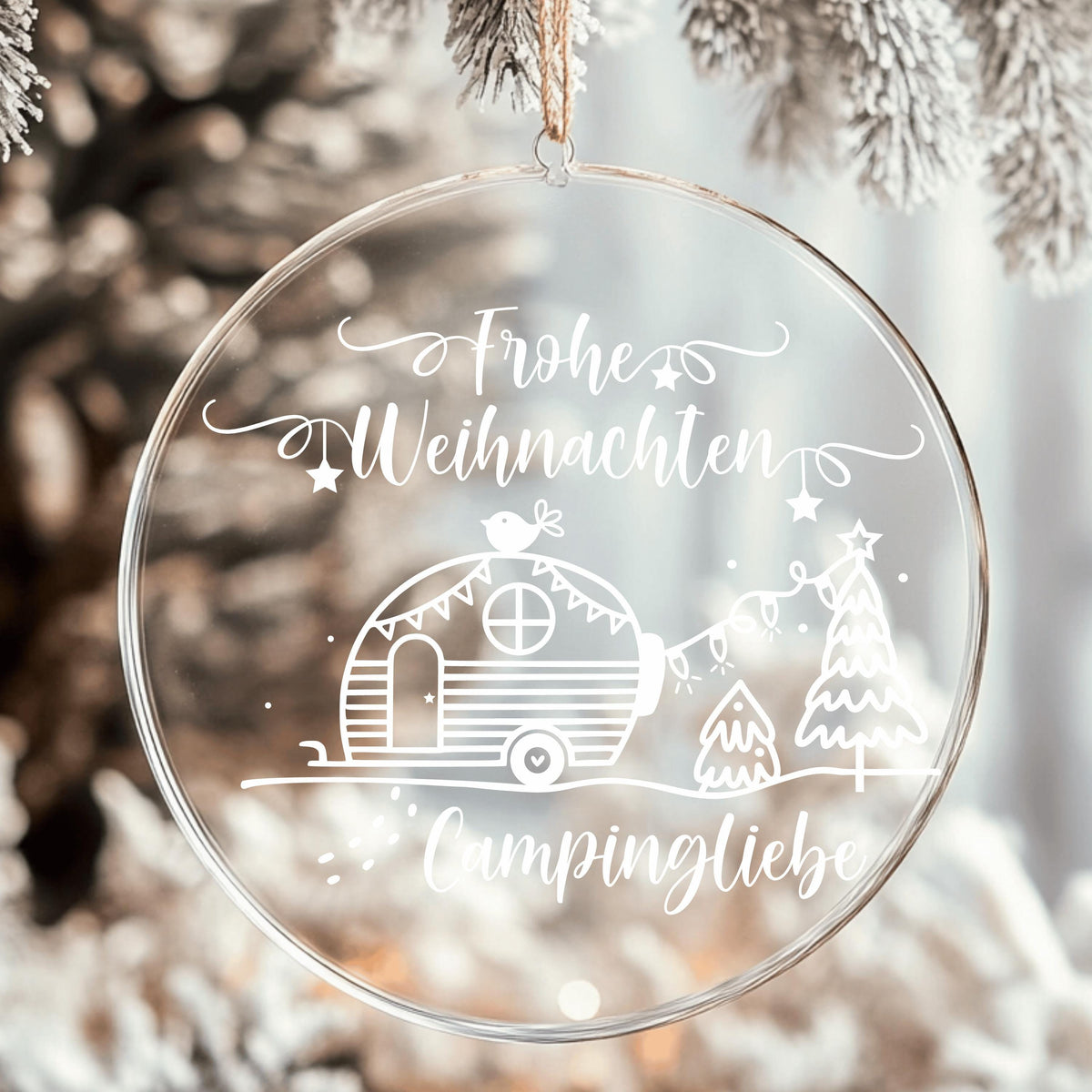 Fensterbild Camper Fensteraufkleber Campingliebe Frohe Weihnachten Aufkleber Fenstersticker Deko Advent und Winter Sticker 3 Größen 2 Farben