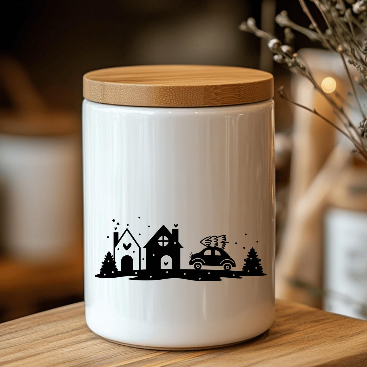 Fensteraufkleber Winterzeit Häuser Szene Weihnachten Fensterbild Diy Aufkleber Advent Fenstersticker  Dekoration 3 Größen plus XXL 2 Farben