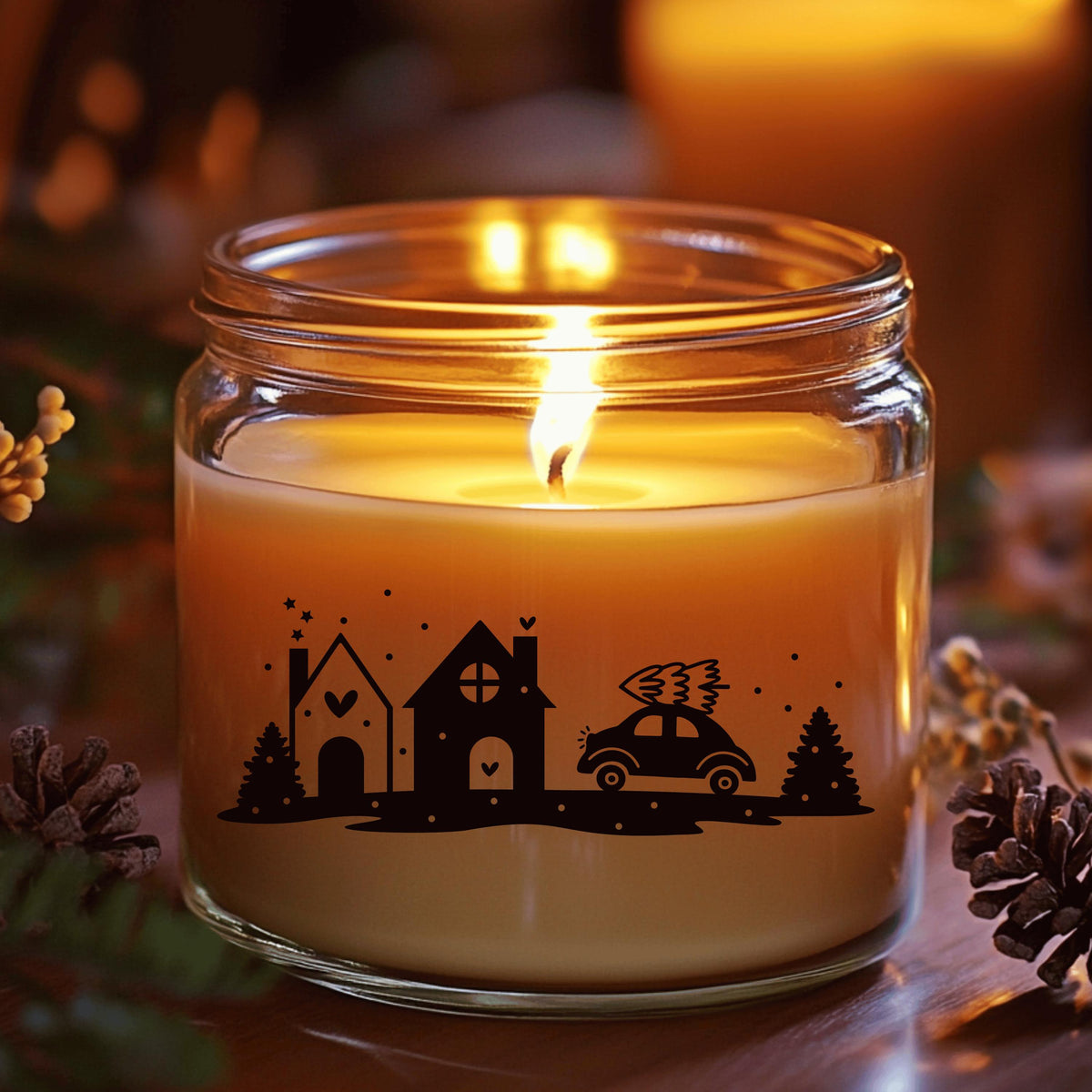 Fensteraufkleber Winterzeit Häuser Szene Weihnachten Fensterbild Diy Aufkleber Advent Fenstersticker  Dekoration 3 Größen plus XXL 2 Farben