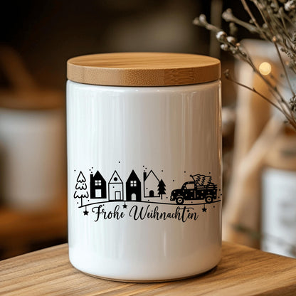 Fensteraufkleber Frohe Weihnachten Szene Weihnachten Fensterbild Diy Aufkleber Advent Fenstersticker  Dekoration 3 Größen plus XXL 2 Farben