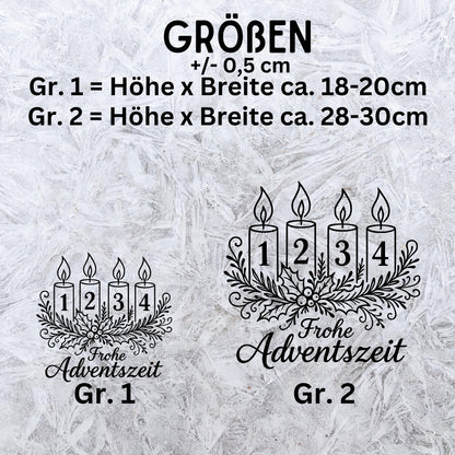 Fensterbild Sticker Frohe Adventszeit| Vinyl Aufkleber | Weihnachtsdeko Handmade , Deko für Advent und Weihnachten, Fensteraufkleber modern