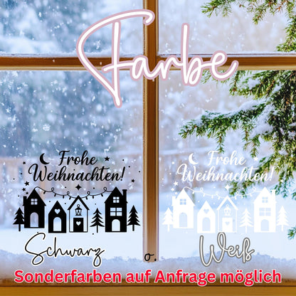 Fensterbild Sticker Frohe Weihnachszeit Szene | Vinyl Aufkleber | Weihnachtsdeko Handmade , Deko Advent und Weihnachten, Fensteraufkleber