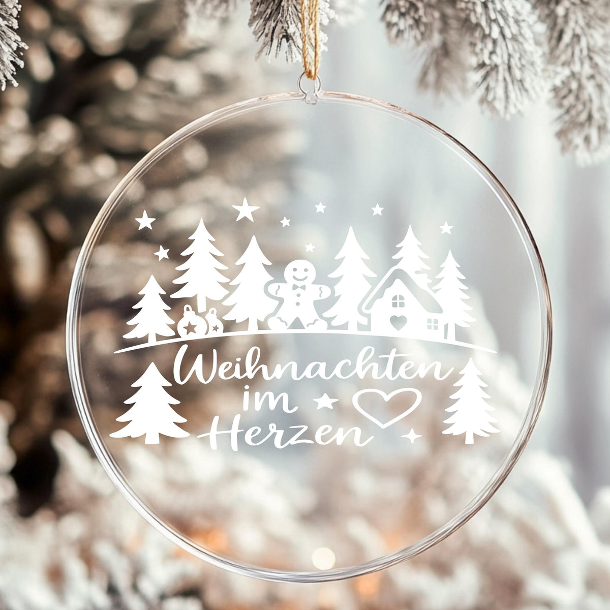 Fensterbild Sticker Weihnachten im Herzen Szene | Vinyl Aufkleber| Weihnachtsdeko, Deko für Advent u. Weihnachten, Fensteraufkleber Exklusiv