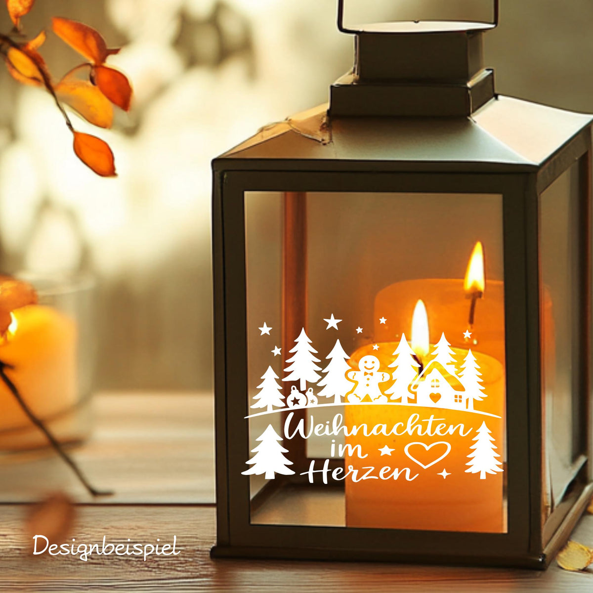 Fensterbild Sticker Weihnachten im Herzen Szene | Vinyl Aufkleber| Weihnachtsdeko, Deko für Advent u. Weihnachten, Fensteraufkleber Exklusiv
