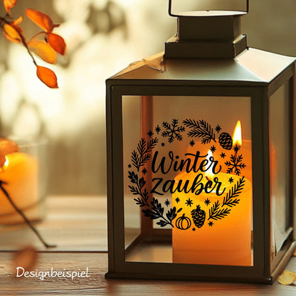 Fensterbild Sticker Winterzauber | Aufkleber| saisonale Deko für Winterzeit , Advent und Weihnachten, Fensteraufkleber , Exklusives Design