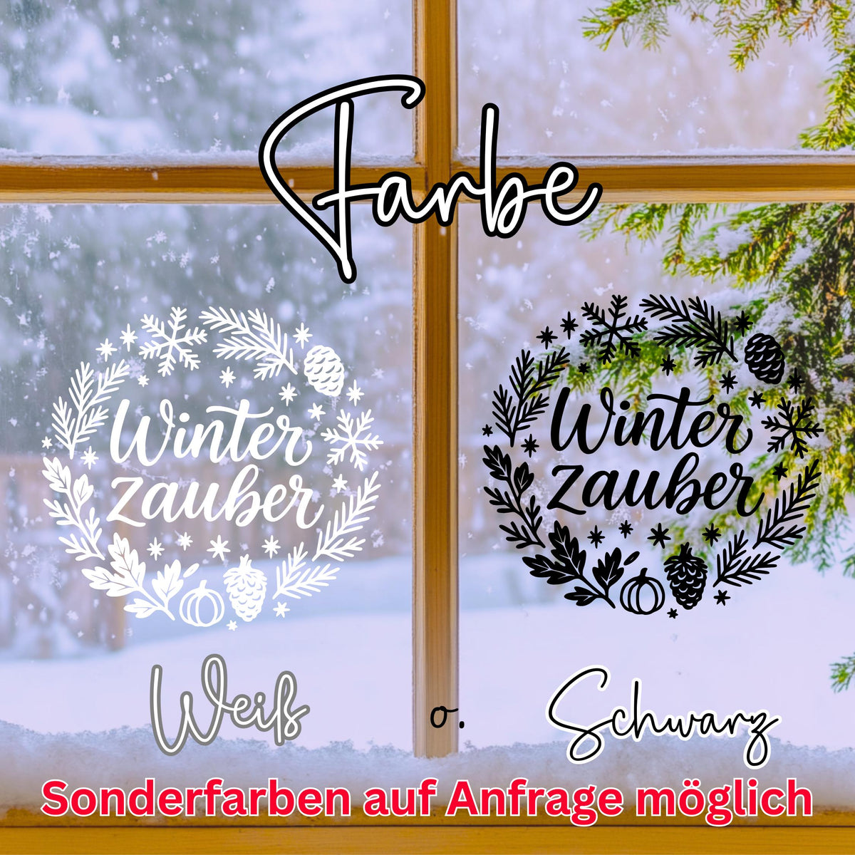 Fensterbild Sticker Winterzauber | Aufkleber| saisonale Deko für Winterzeit , Advent und Weihnachten, Fensteraufkleber , Exklusives Design