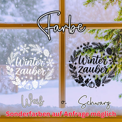 Fensterbild Sticker Winterzauber | Aufkleber| saisonale Deko für Winterzeit , Advent und Weihnachten, Fensteraufkleber , Exklusives Design