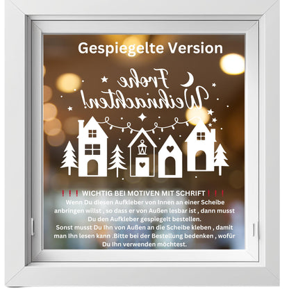 Fensterbild Sticker Frohe Weihnachszeit Szene | Vinyl Aufkleber | Weihnachtsdeko Handmade , Deko Advent und Weihnachten, Fensteraufkleber