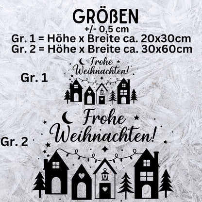 Fensterbild Sticker Frohe Weihnachszeit Szene | Vinyl Aufkleber | Weihnachtsdeko Handmade , Deko Advent und Weihnachten, Fensteraufkleber