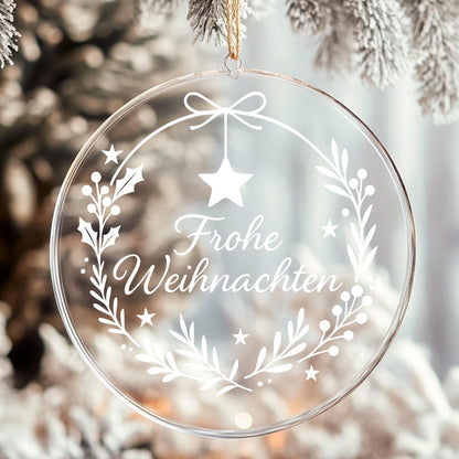 Fensterbild Sticker Frohe Weihnachten | Vinyl Aufkleber | Weihnachtsdeko Handmade ,Deko für Advent u. Weihnachten, Fensteraufkleber Exklusiv