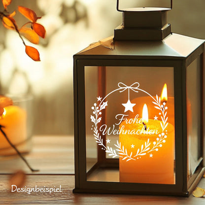 Fensterbild Sticker Frohe Weihnachten | Vinyl Aufkleber | Weihnachtsdeko Handmade ,Deko für Advent u. Weihnachten, Fensteraufkleber Exklusiv