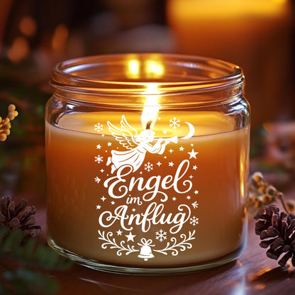 Fensterbild Sticker Engel im Anflug | Vinyl Aufkleber | Weihnachtsdeko Handmade ,Deko für Advent u. Weihnachten, Fensteraufkleber Exklusiv