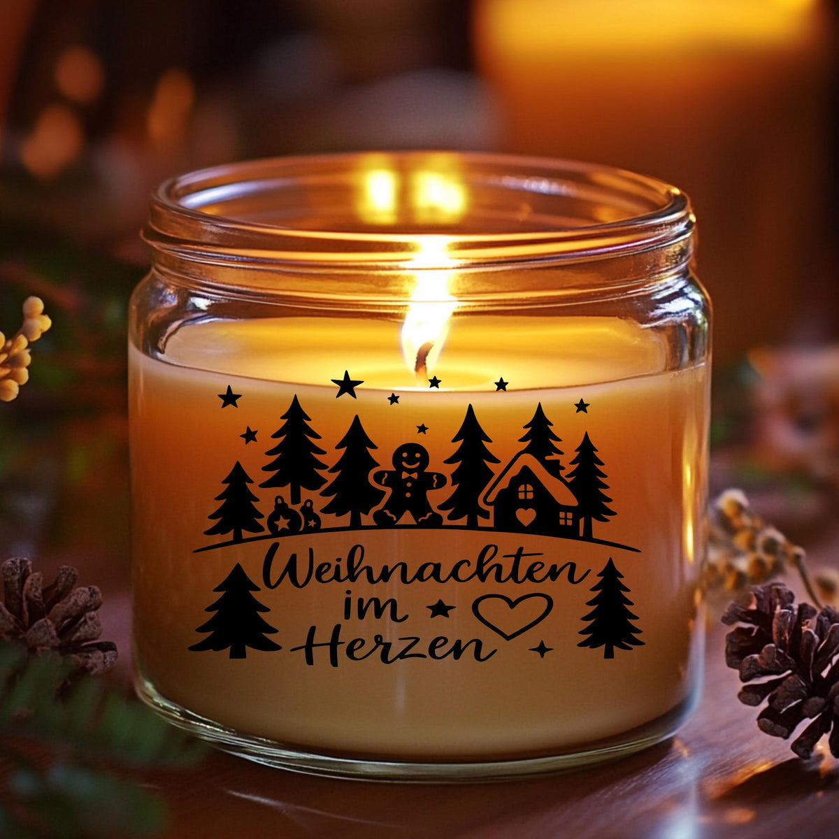Fensterbild Sticker Weihnachten im Herzen Szene | Vinyl Aufkleber| Weihnachtsdeko, Deko für Advent u. Weihnachten, Fensteraufkleber Exklusiv