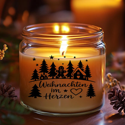 Fensterbild Sticker Weihnachten im Herzen Szene | Vinyl Aufkleber| Weihnachtsdeko, Deko für Advent u. Weihnachten, Fensteraufkleber Exklusiv