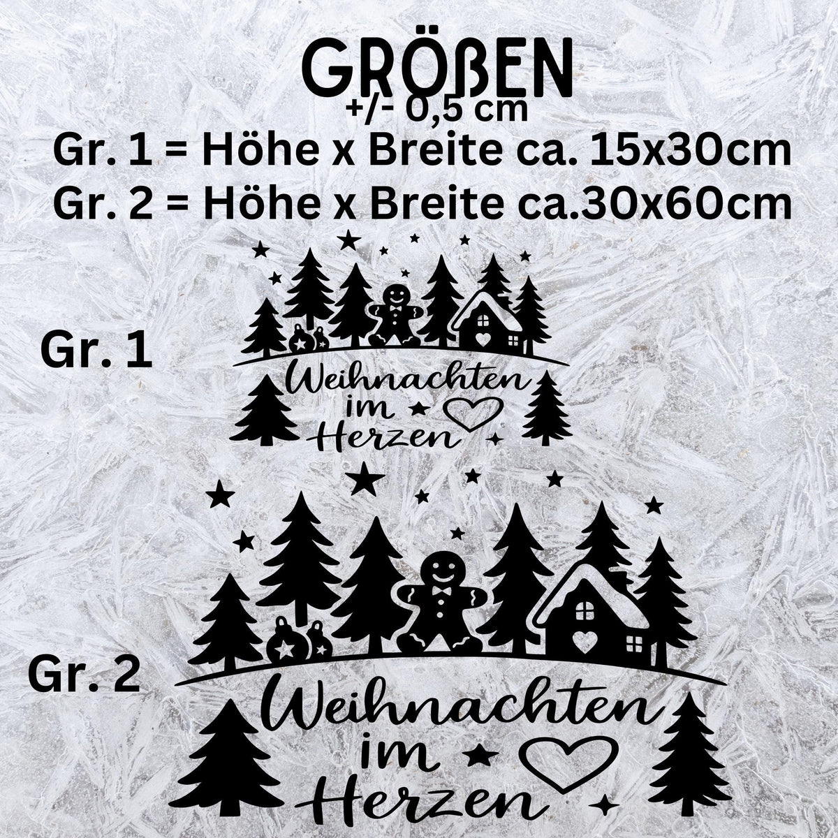 Fensterbild Sticker Weihnachten im Herzen Szene | Vinyl Aufkleber| Weihnachtsdeko, Deko für Advent u. Weihnachten, Fensteraufkleber Exklusiv