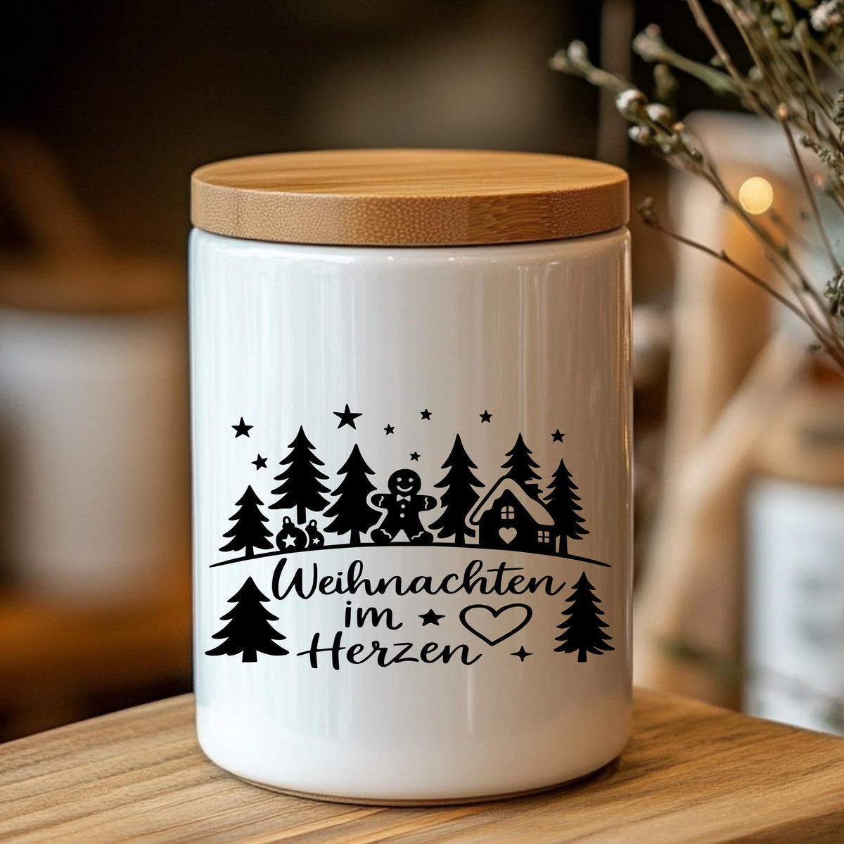 Fensterbild Sticker Weihnachten im Herzen Szene | Vinyl Aufkleber| Weihnachtsdeko, Deko für Advent u. Weihnachten, Fensteraufkleber Exklusiv