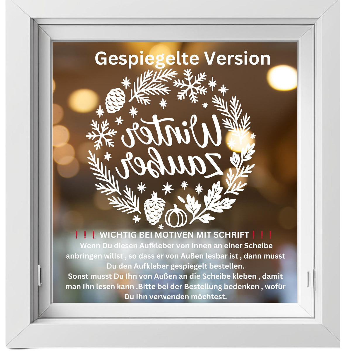 Fensterbild Sticker Winterzauber | Aufkleber| saisonale Deko für Winterzeit , Advent und Weihnachten, Fensteraufkleber , Exklusives Design