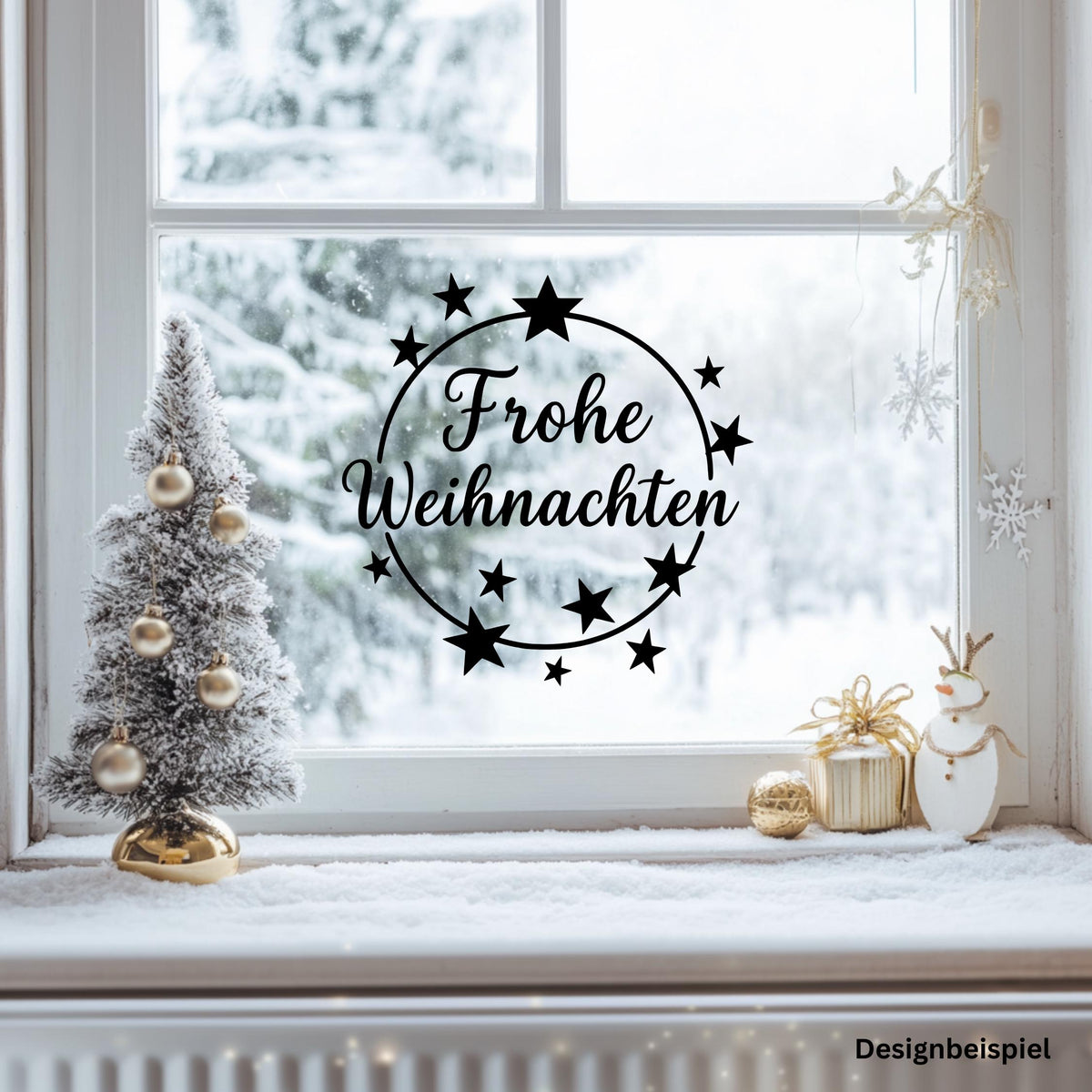 Weihnachtsfensterbild Weihnachtskranz Sterne  Vinyl Aufkleber | Weihnachtsdeko , DIY Deko Advent und Weihnachten, Fensteraufkleber Vinyl