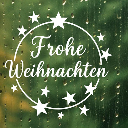 Weihnachtsfensterbild Weihnachtskranz Sterne  Vinyl Aufkleber | Weihnachtsdeko , DIY Deko Advent und Weihnachten, Fensteraufkleber Vinyl
