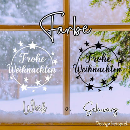 Weihnachtsfensterbild Weihnachtskranz Sterne  Vinyl Aufkleber | Weihnachtsdeko , DIY Deko Advent und Weihnachten, Fensteraufkleber Vinyl