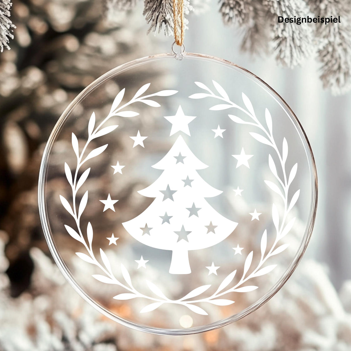 Fensteraufkleber Skandi Weihnachten , Tannenbaum Weihnachtskranz ,Fensterbild ,Aufkleber, Weihnachtsfensterbild Stil Minimalistisch Deko