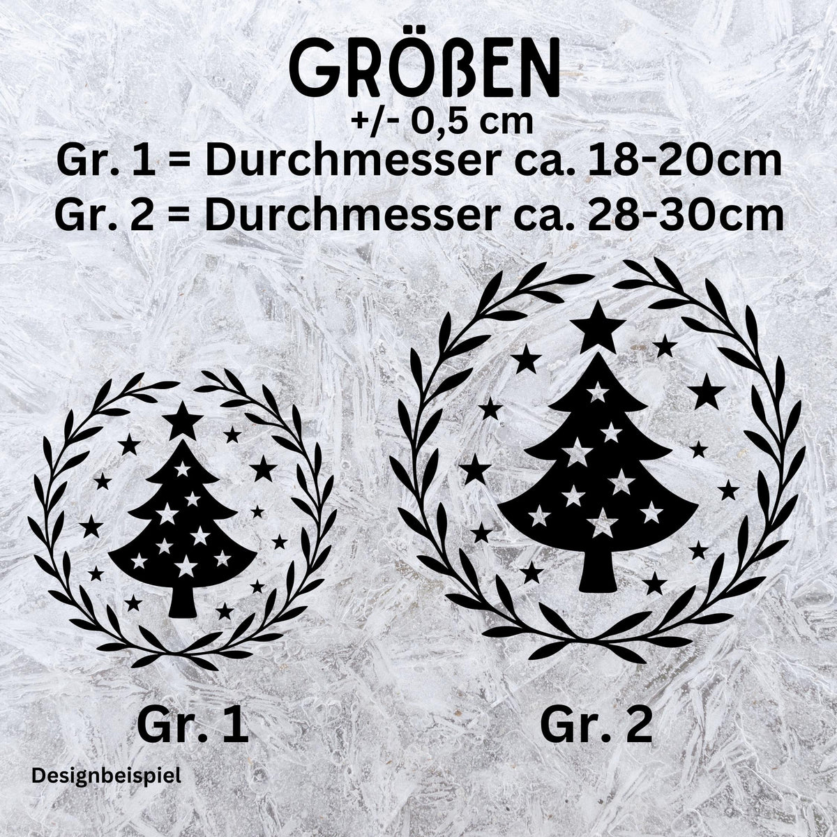 Fensteraufkleber Skandi Weihnachten , Tannenbaum Weihnachtskranz ,Fensterbild ,Aufkleber, Weihnachtsfensterbild Stil Minimalistisch Deko