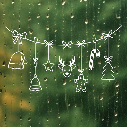 Fensterbild Weihnachtsgirlande, Weihnachtliche Fensterdekoration, Winterdekoration , Girlande, Schaufenster , XXL Deko, 2 in Farben 2 Größen