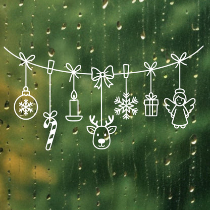 Fensterbild Weihnachtsgirlande, Weihnachtliche Fensterdekoration, Advent Dekoration , Girlande, Schaufenster , XXL Deko, 2 Farben 2 Größen
