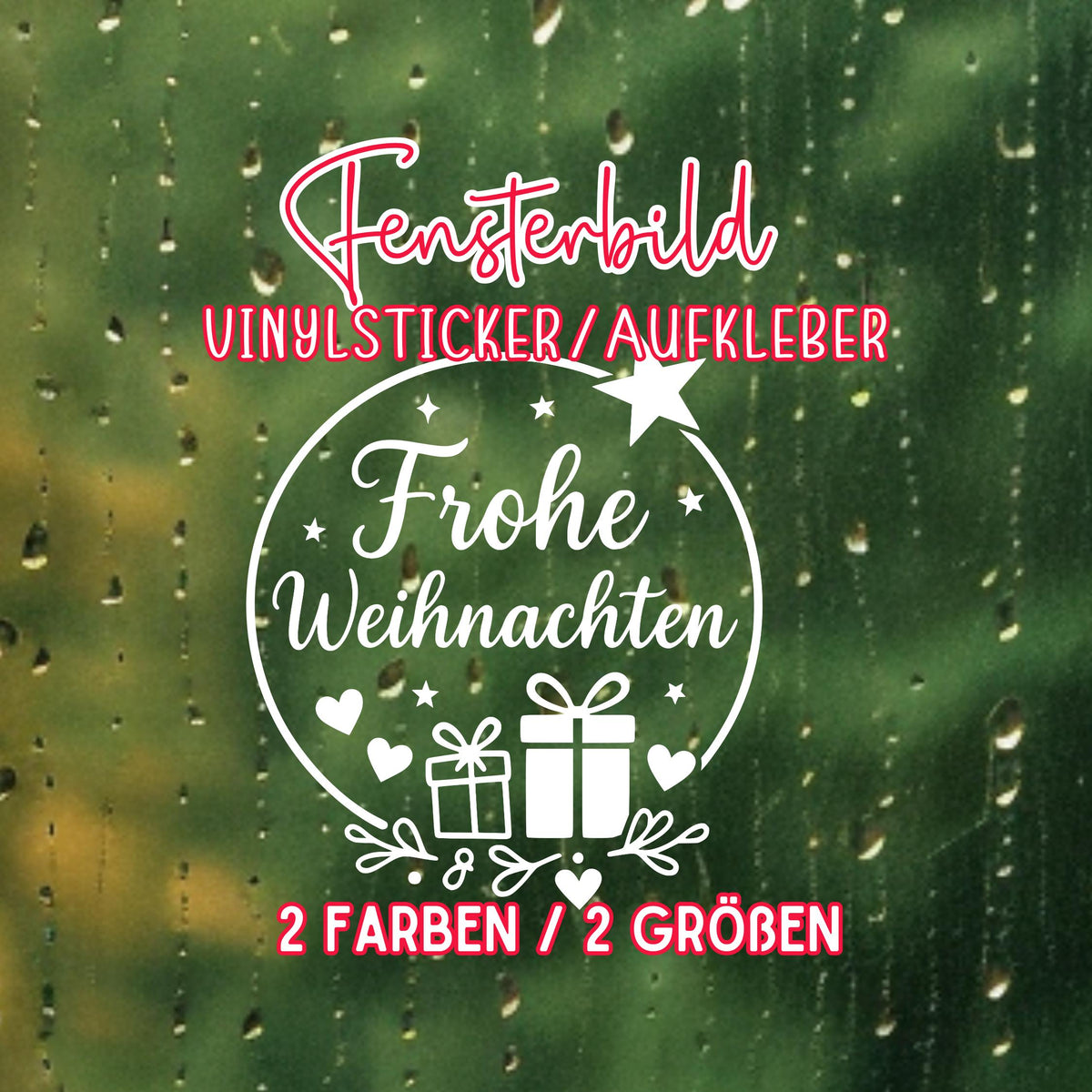 Weihnachtsfensterbild Weihnachtskranz Sticker  | Vinyl Aufkleber | Weihnachtsdeko , DIY Deko Advent und Weihnachten, Fensteraufkleber Vinyl