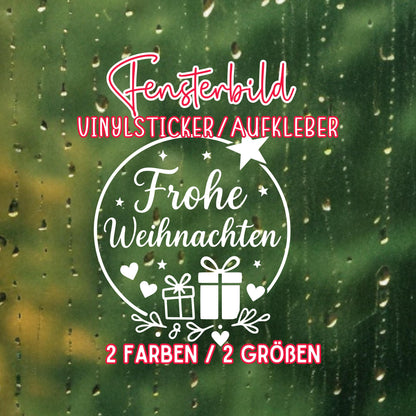 Weihnachtsfensterbild Weihnachtskranz Sticker  | Vinyl Aufkleber | Weihnachtsdeko , DIY Deko Advent und Weihnachten, Fensteraufkleber Vinyl