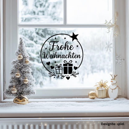 Weihnachtsfensterbild Weihnachtskranz Sticker  | Vinyl Aufkleber | Weihnachtsdeko , DIY Deko Advent und Weihnachten, Fensteraufkleber Vinyl