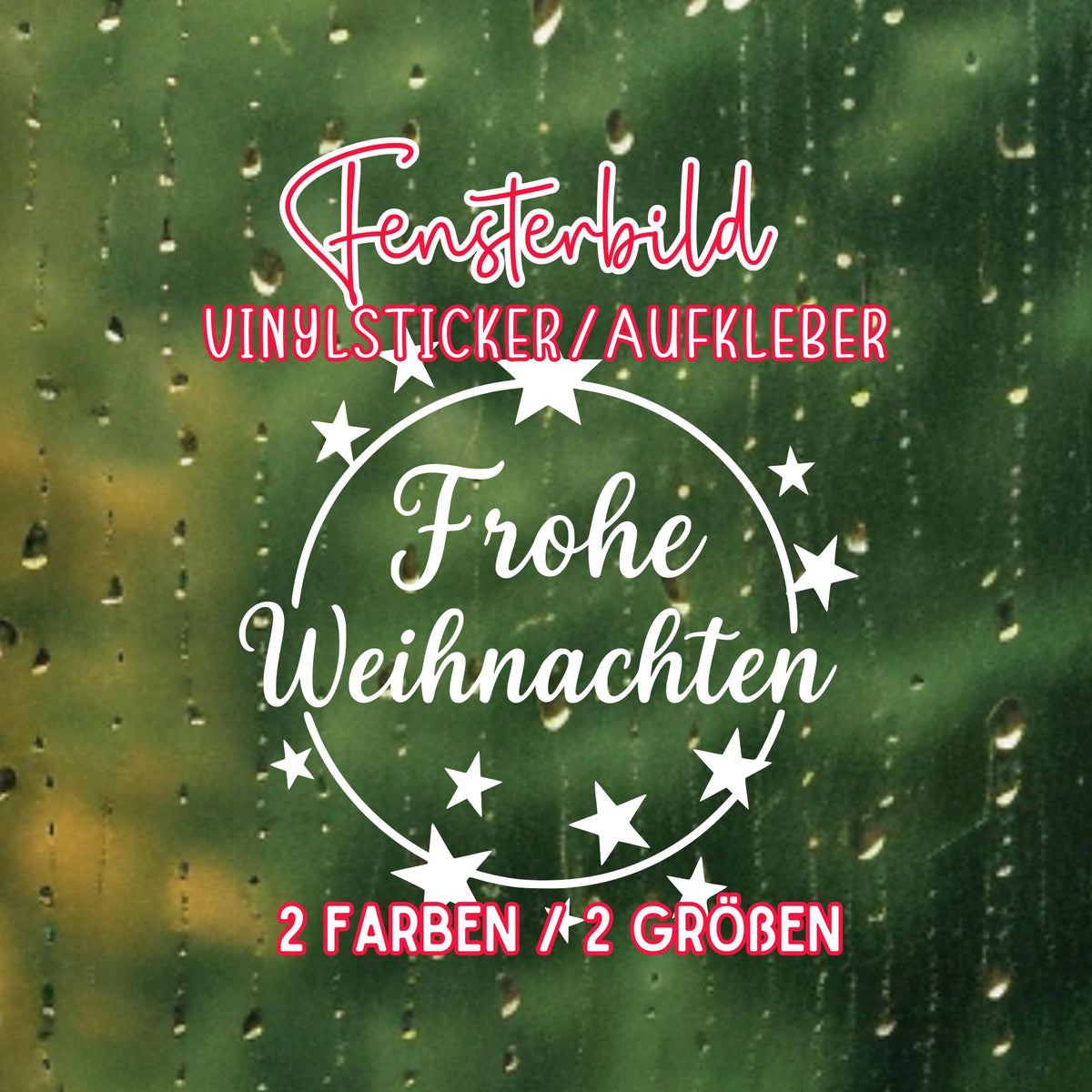 Weihnachtsfensterbild Weihnachtskranz Sterne  Vinyl Aufkleber | Weihnachtsdeko , DIY Deko Advent und Weihnachten, Fensteraufkleber Vinyl