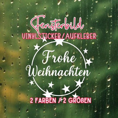 Weihnachtsfensterbild Weihnachtskranz Sterne  Vinyl Aufkleber | Weihnachtsdeko , DIY Deko Advent und Weihnachten, Fensteraufkleber Vinyl