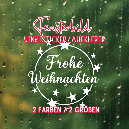 Weihnachtsfensterbild Weihnachtskranz Sterne  Vinyl Aufkleber | Weihnachtsdeko , DIY Deko Advent und Weihnachten, Fensteraufkleber Vinyl